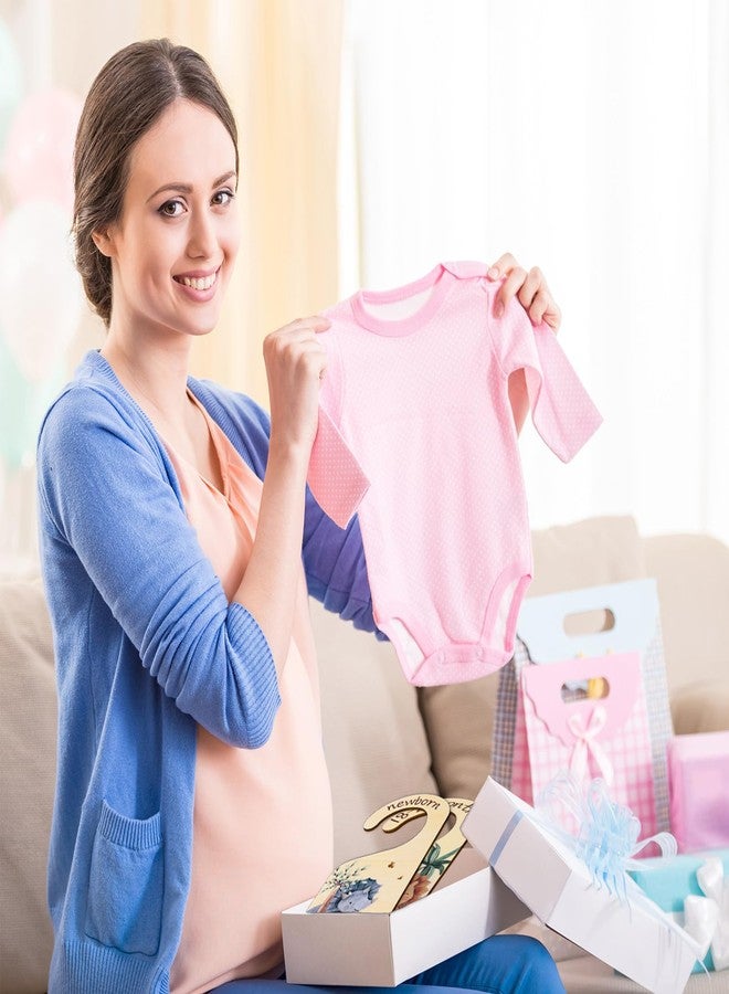 Whaline 8Pcs Baby Closet Size Dividers Dinosaur Theme Design Hanging Wooden Baby Closet Organizer Newborn to 24 Months Thicken Baby Wardrobe Organizer for Home Nursery Baby Clothes Decor - Image 5