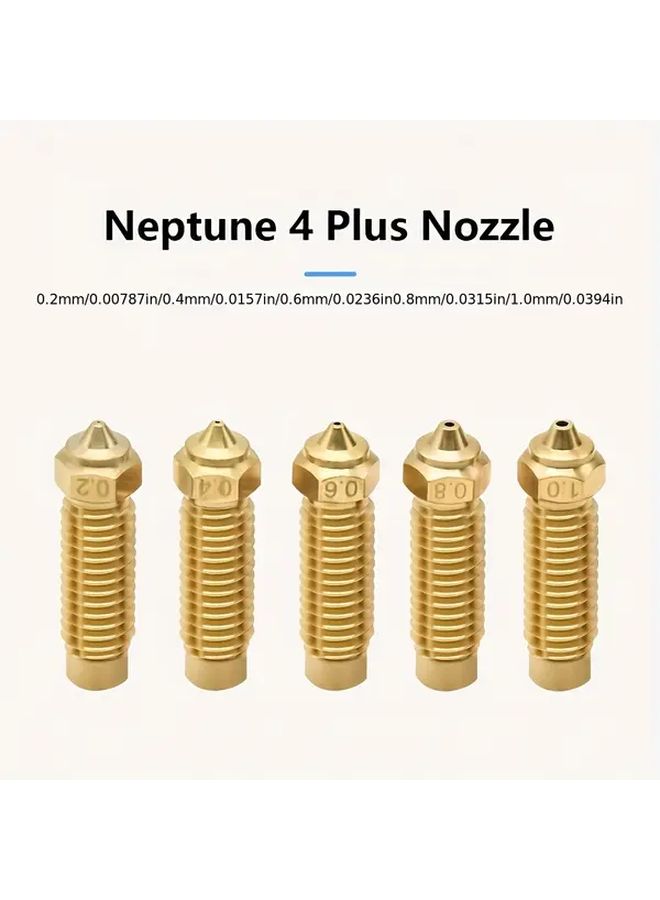 High Temperature Brass 3D Printer Nozzles 0 2 0 4 0 6 0 8 1 0mm 5pcs - Image 1