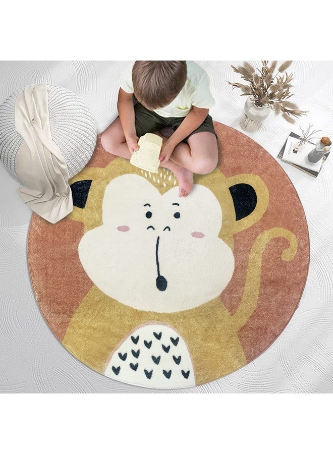 يوستيد سجادة لعب للأطفال مستديرة ناعمة وكبيرة جدًا زحف قرد زاحف للأطفال سجادة قابلة للغسل وغير قابلة للانزلاق لغرفة النوم وغرفة اللعب والحضانة والمدرسة سجادة أطفال (47.2) - Image 1