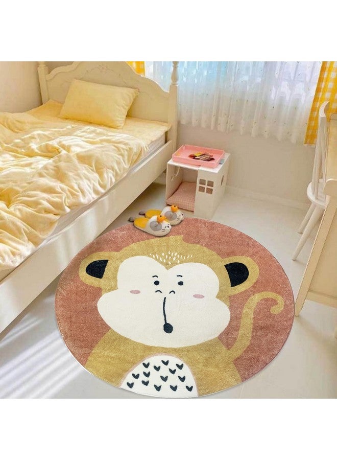 يوستيد سجادة لعب للأطفال مستديرة ناعمة وكبيرة جدًا زحف قرد زاحف للأطفال سجادة قابلة للغسل وغير قابلة للانزلاق لغرفة النوم وغرفة اللعب والحضانة والمدرسة سجادة أطفال (47.2) - Image 4
