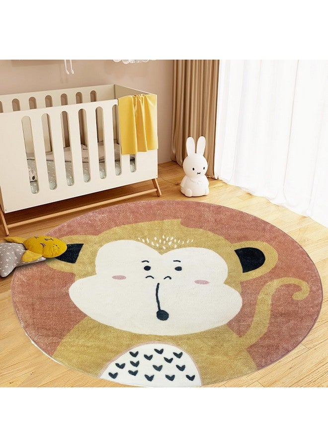 يوستيد سجادة لعب للأطفال مستديرة ناعمة وكبيرة جدًا زحف قرد زاحف للأطفال سجادة قابلة للغسل وغير قابلة للانزلاق لغرفة النوم وغرفة اللعب والحضانة والمدرسة سجادة أطفال (47.2) - Image 3
