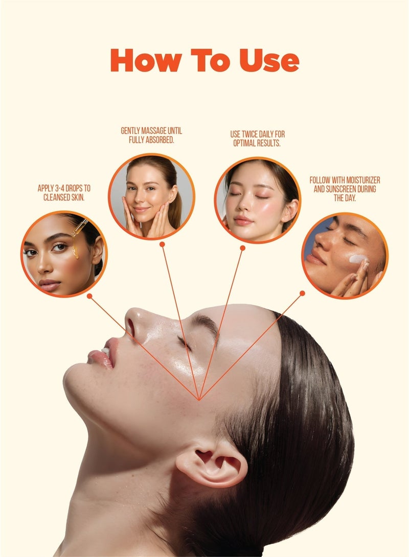 Malika 20% Vitamin C Serum 30ml | Brightening Serum | Dark Spot Remover for Face | Korean Skin Care Glass Skin - Image 4