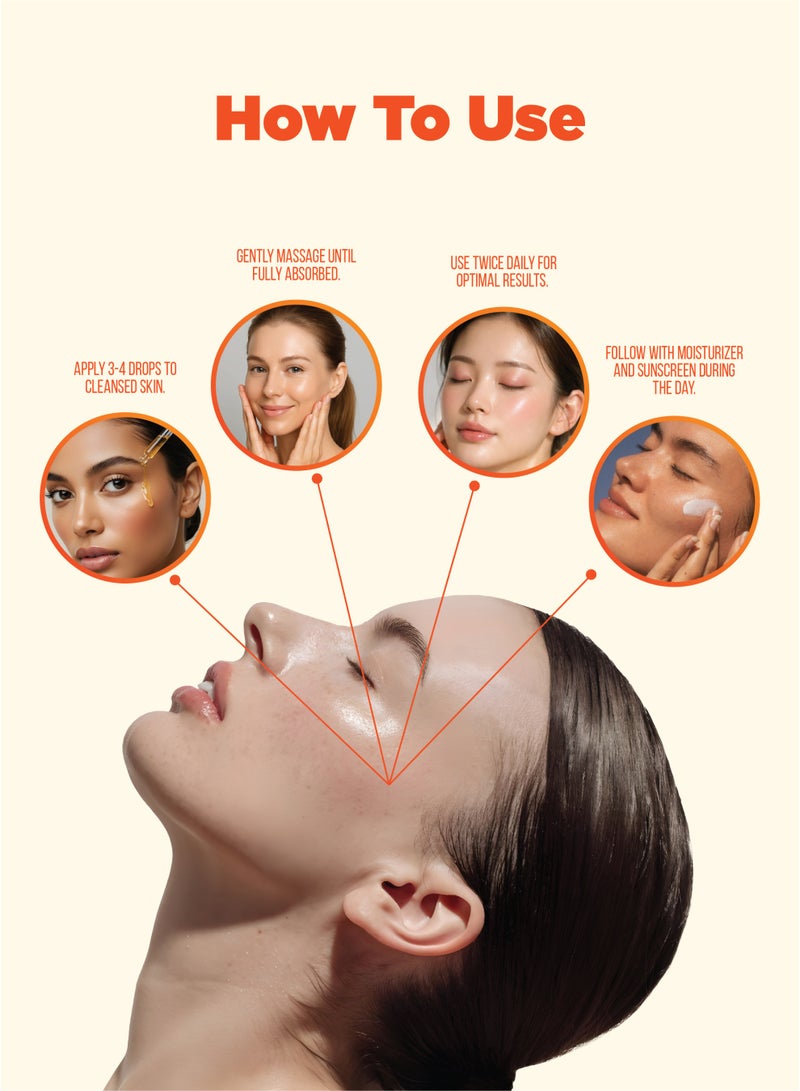 Malika 20% Vitamin C Serum 30ml | Brightening Serum | Dark Spot Remover for Face | Korean Skin Care Glass Skin - Image 4