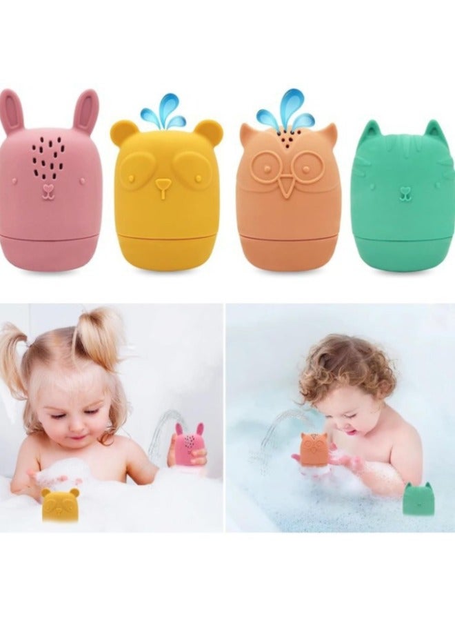 الغذاء الصف سيليكون لعبة طفل رضيع حمام حمام حمام الحيوان أربع قطع غسالة صحون الميكروويف المتاحة اللون: نمط مجموعة من اثنين وأربعة - Image 2