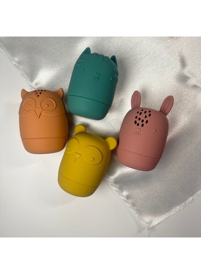 الغذاء الصف سيليكون لعبة طفل رضيع حمام حمام حمام الحيوان أربع قطع غسالة صحون الميكروويف المتاحة اللون: نمط مجموعة من اثنين وأربعة - Image 5