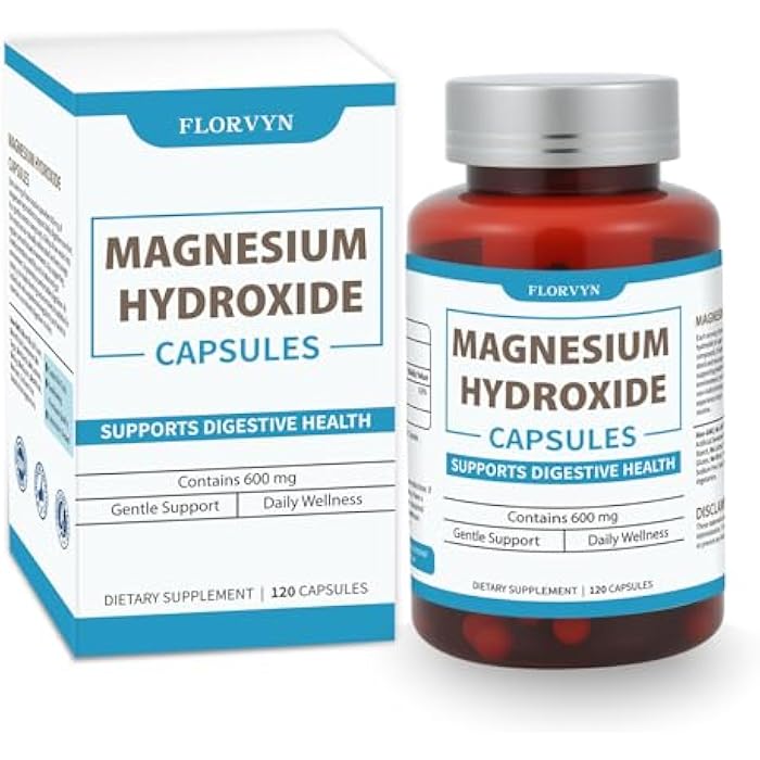 Florvyn Magnesium Hydroxide Capsules, Gentle Osmotic Digestive Regularity Support, Helps Maintain Comfortable Bowel Routine, Daily GI Balance for Adults - 120 Capsules - Image 1