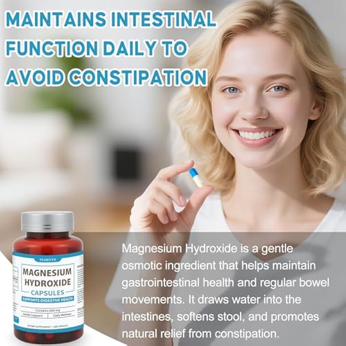 Florvyn Magnesium Hydroxide Capsules, Gentle Osmotic Digestive Regularity Support, Helps Maintain Comfortable Bowel Routine, Daily GI Balance for Adults - 120 Capsules - Image 3