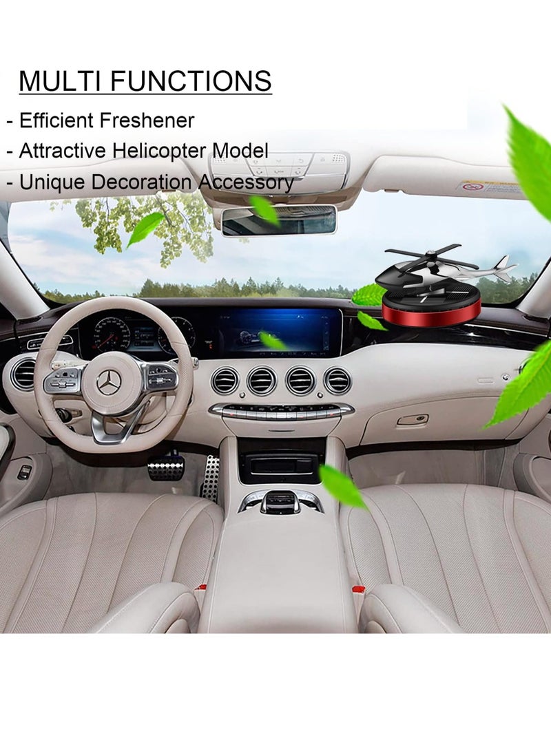 ELTRAZONE Solar Powered Rotating Helicopter Shape Car Air Purifier - Eco-Friendly, Stylish Air Freshener and Interior Decoration for Home & Car, Aromatherapy Diffuser, Red - Image 5