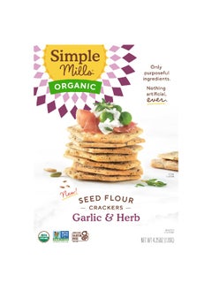 Simple Mills Simple Mills, Organic Seed Flour Crackers, Garlic & Herb, 4.25 oz (120 g)  - Image 1