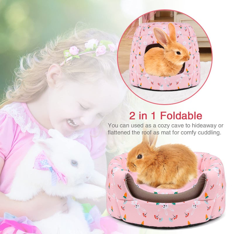 YUEPET Large Rabbit Bed House Foldable Winter Warm Bunny Hideout Cave for Guinea Pig Hamster Squirrel Ferret Hedgehog Chinchilla Cozy Cage Accessories - Image 4