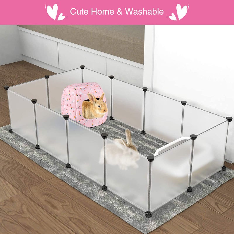 YUEPET Large Rabbit Bed House Foldable Winter Warm Bunny Hideout Cave for Guinea Pig Hamster Squirrel Ferret Hedgehog Chinchilla Cozy Cage Accessories - Image 5