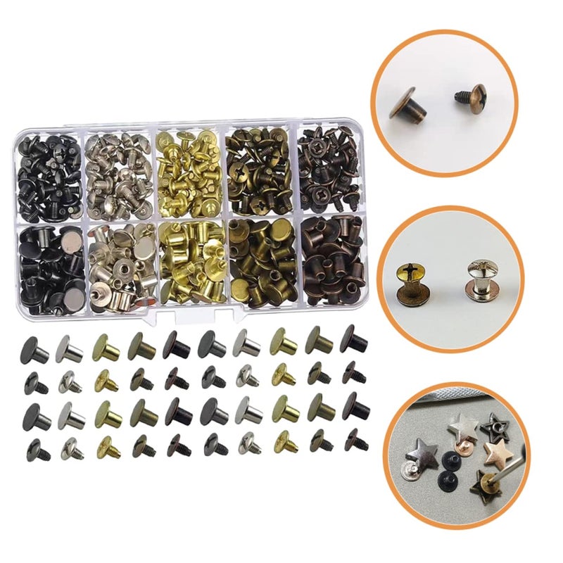 150 Sets Brass Rivets Kit For Leather Crafting Belts Bags And Bookbinding - Image 5