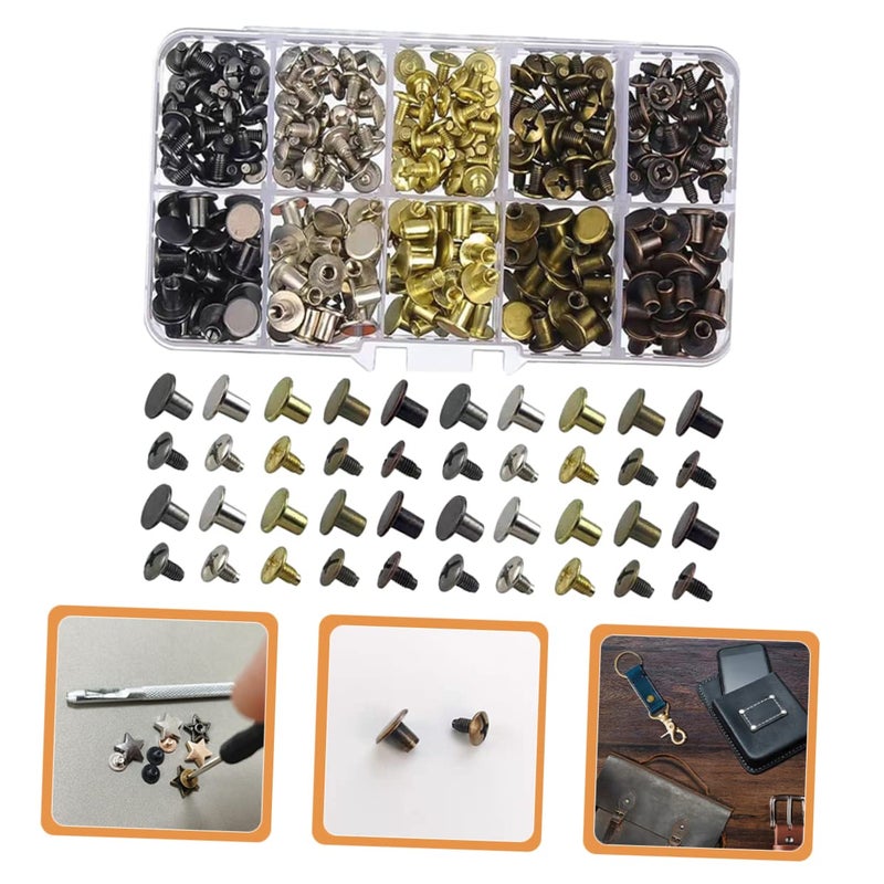 150 Sets Brass Rivets Kit For Leather Crafting Belts Bags And Bookbinding - Image 4