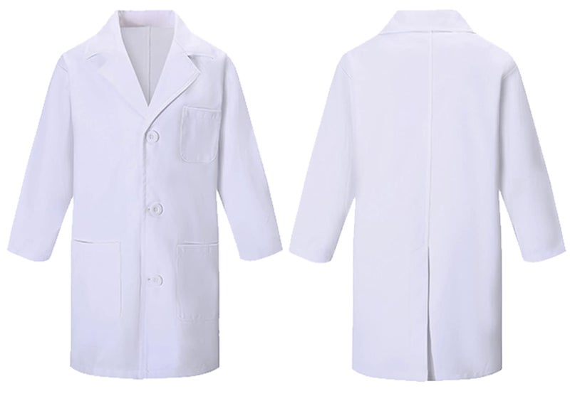 TOGROP 4Pcs Doctor Scientist Lab Costume for Kids Role Play Thick White Coat Birthday Party Gift 6-7 Years - Image 4
