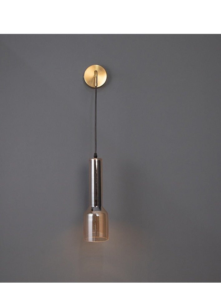 يوكاندل مصباح متدلي جداري زجاج عسلي مودرن، مصباح حائط  لغرفة النوم والمعيشة - Image 1