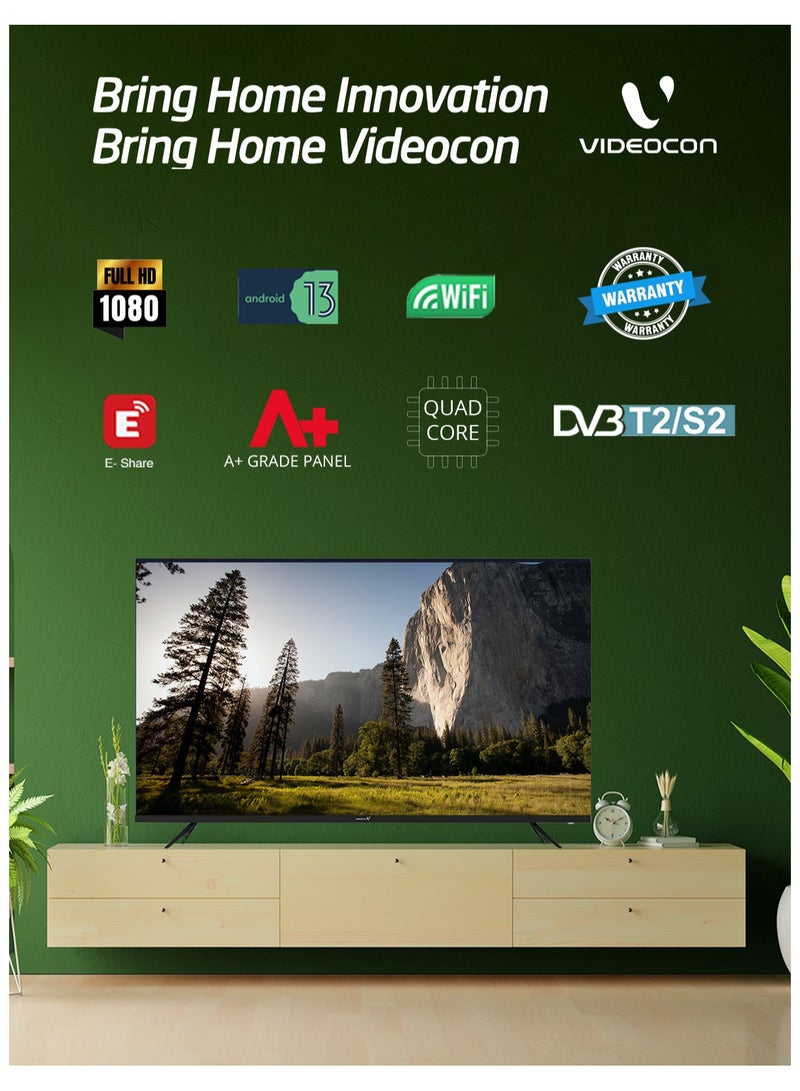 فيديوكون تلفاز ذكي 40 بوصة بدون حواف أندرويد 14 بدقة Full HD مع مجموعة JVC 2.0CH - Image 2