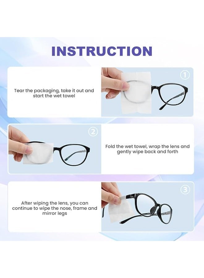 بووركليرا مناديل مبللة للعدسات للنظارات والشاشات - 100 قطعة مغلفة بشكل فردي، مناديل مايكروفايبر مبللة مسبقا - خالية من الخطوط، مضادة للكهرباء الساكنة، امنة للنظارات والجوال والكاميرا والنظارات الشمسية (تنظيف) - Image 3