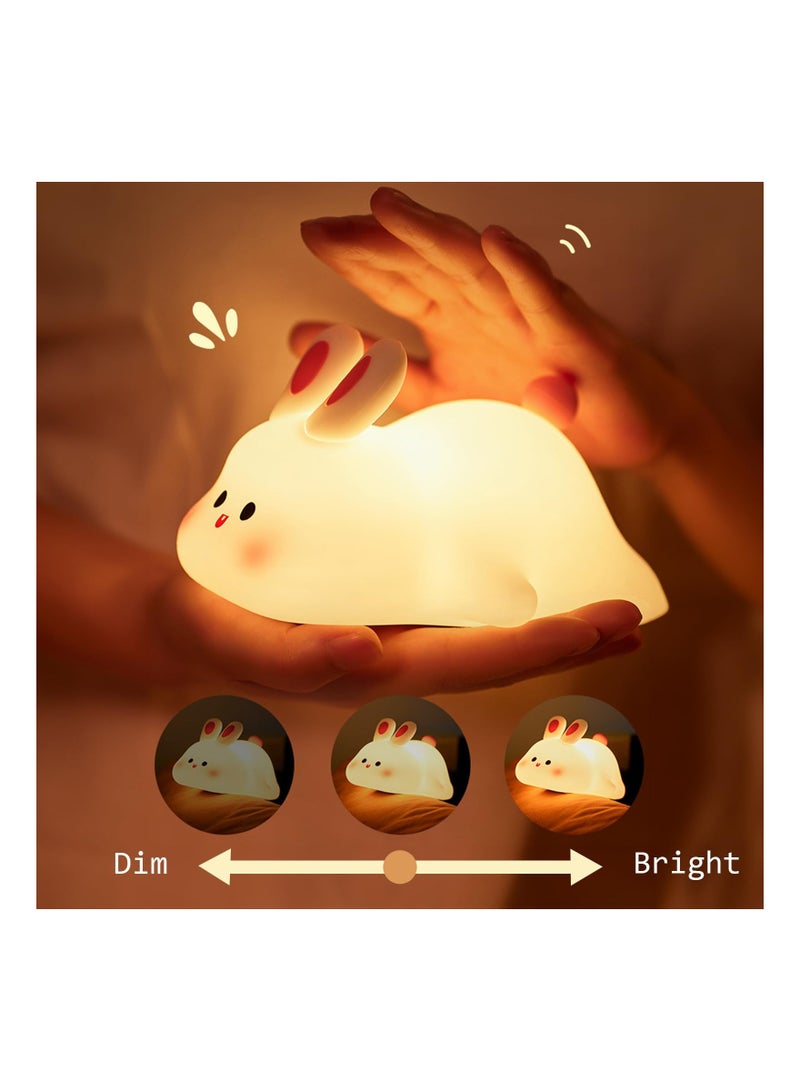 SYOSI Baby Night Light for Kids Touch Bunny Lamp, Rechargeable Rabbit Lamp Kids Lights for Bedroom, LED Portable Bunny Night Light for Girls Boys Nursery, Children Nightlight  Room Decor Gifts - Image 2