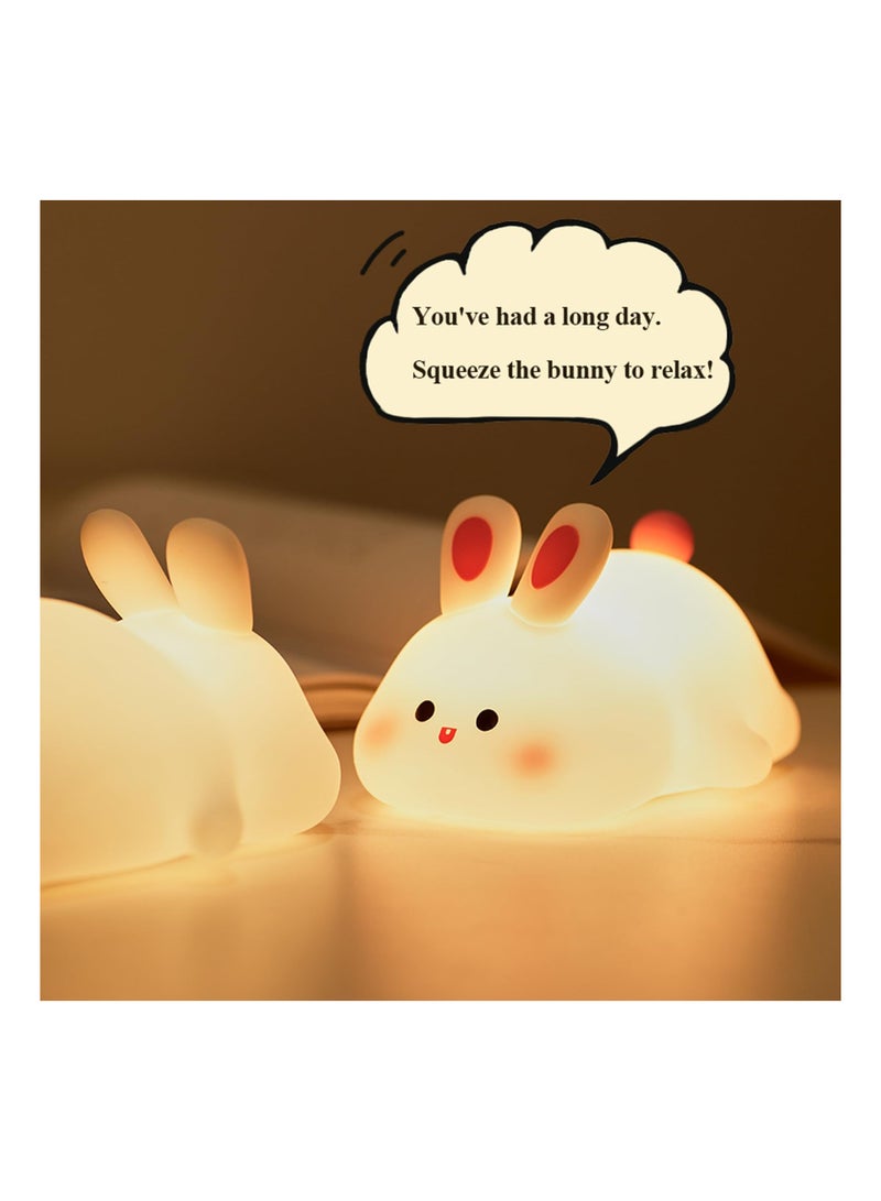 SYOSI Baby Night Light for Kids Touch Bunny Lamp, Rechargeable Rabbit Lamp Kids Lights for Bedroom, LED Portable Bunny Night Light for Girls Boys Nursery, Children Nightlight  Room Decor Gifts - Image 3