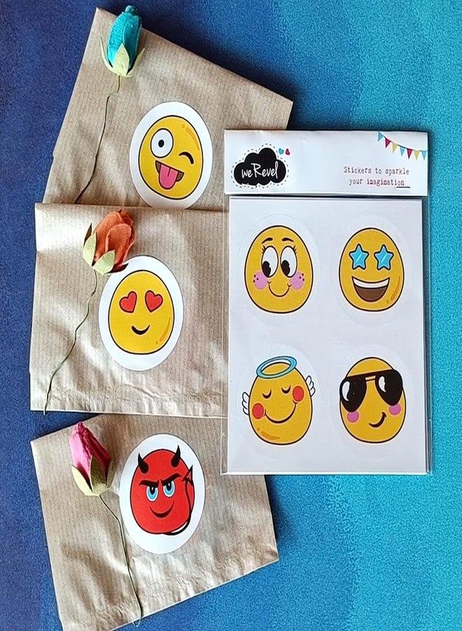 weRevel Emoji Emoticon Stickers, 40 Pieces, 2 inches, Round, 20 Unique Designs - Image 3