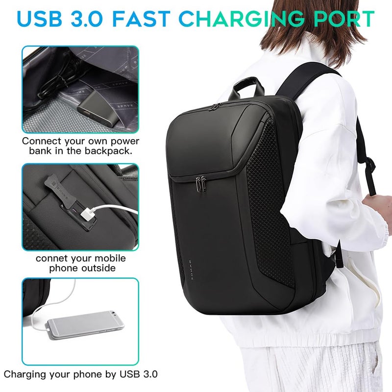 BANGE Smart Business Laptop Backpack Waterproof can fit 15.6-17.3 Inch Laptop with 3.0 USB charging port for men and women - Image 5
