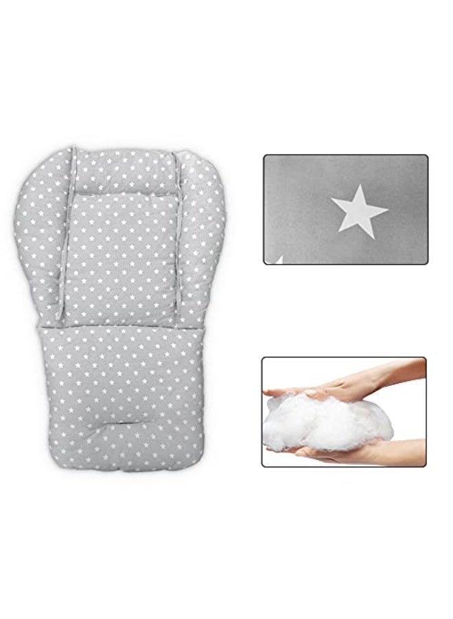 Twoworld High Chair Cushion, Large Thickening Baby High Chair Seat Cushion Liner Mat Pad Cover Breathable (Fashion Gray) - Image 2