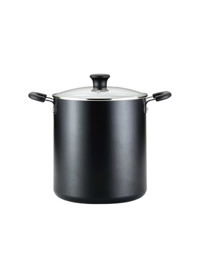 T-fal Specialty Nonstick Stockpot With Lid 12 Quart, Oven Broiler Safe 350F, Stay-Cool Handles, Kitchen, Cookware, Pots and Pans, Stock Pot, Soup Pot, Cooking Pot, Dishwasher Safe, Black - Image 1