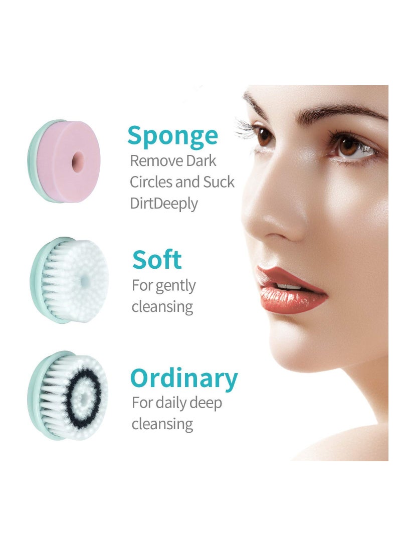 ORiTi Facial Cleaning Brush Waterproof USB Rechargeable Portable With 3 Brush Head - Image 5