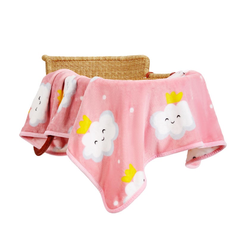 TILLYOU بطانية تيلليو للأطفال من الفلانيل - بطانية دافئة ومريحة للأطفال، بطانية ناعمة وخفيفة الوزن لسرير الأطفال وعربة الأطفال، 40x50 بوصة، سحابة وردية - Image 1