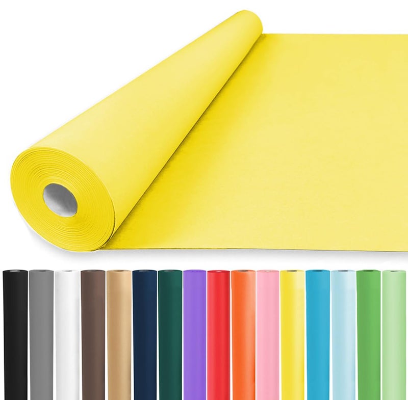 Vanhench 30"Ã—1200"(100') Yellow Wrapping Paper Roll, Art Craft Paper, Color Bulletin Board Paper Bouquet Flower Wrapping, Perfect for Birthday, Mother's Day, Holiday, Wedding - Image 1