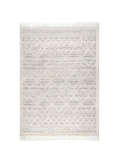 nuLOOM 4x6 Ansley Moroccan Tassel Area Rug, Light Grey, High-Low Textured Bohemian Design, Plush High Pile, Stain Resistant, For Bedroom, Living Room, Hallway, Entryway