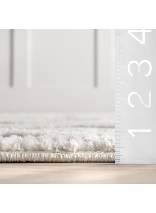 nuLOOM - nuLOOM 4x6 Ansley Moroccan Tassel Area Rug, Light Grey, High-Low Textured Bohemian Design, Plush High Pile, Stain Resistant, For Bedroom, Living Room, Hallway, Entryway - Image 1