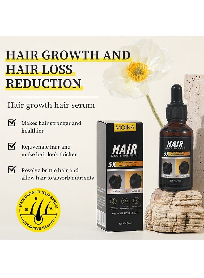 MOIKA Growth Hair Serum for Men and Women, Hair Regrowth Treatment for Scalp Hair Loss Hair Thinning, Natural Hair Growth for Thicker Longer Fuller Healthier Hair 30ml - Image 3