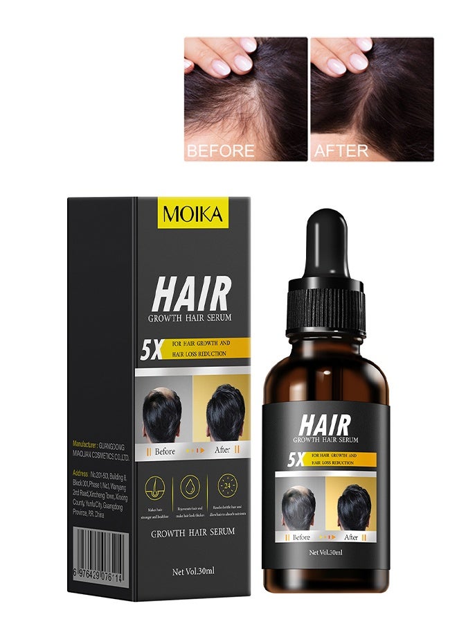 MOIKA Growth Hair Serum for Men and Women, Hair Regrowth Treatment for Scalp Hair Loss Hair Thinning, Natural Hair Growth for Thicker Longer Fuller Healthier Hair 30ml - Image 1