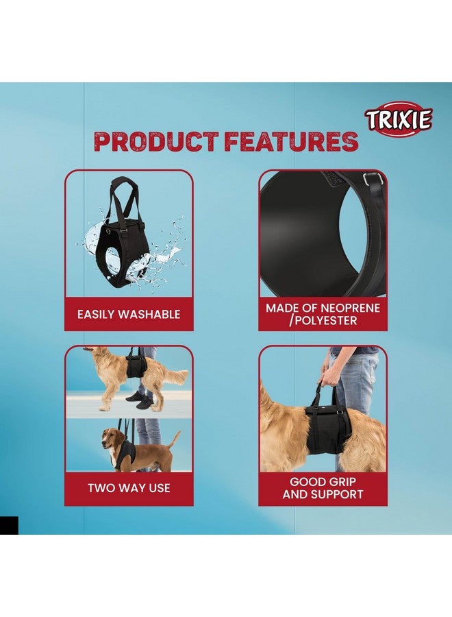 Trixie Walking Aid Dog Harness, L-XL: 75-85 Cm, Black - Image 4