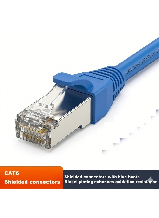 6 قطع من موصلات RJ45 CAT5E المحمية - مقابس مطلية بالذهب 8P8C مع أغطية تخفيف الضغط العالمية - Image 3