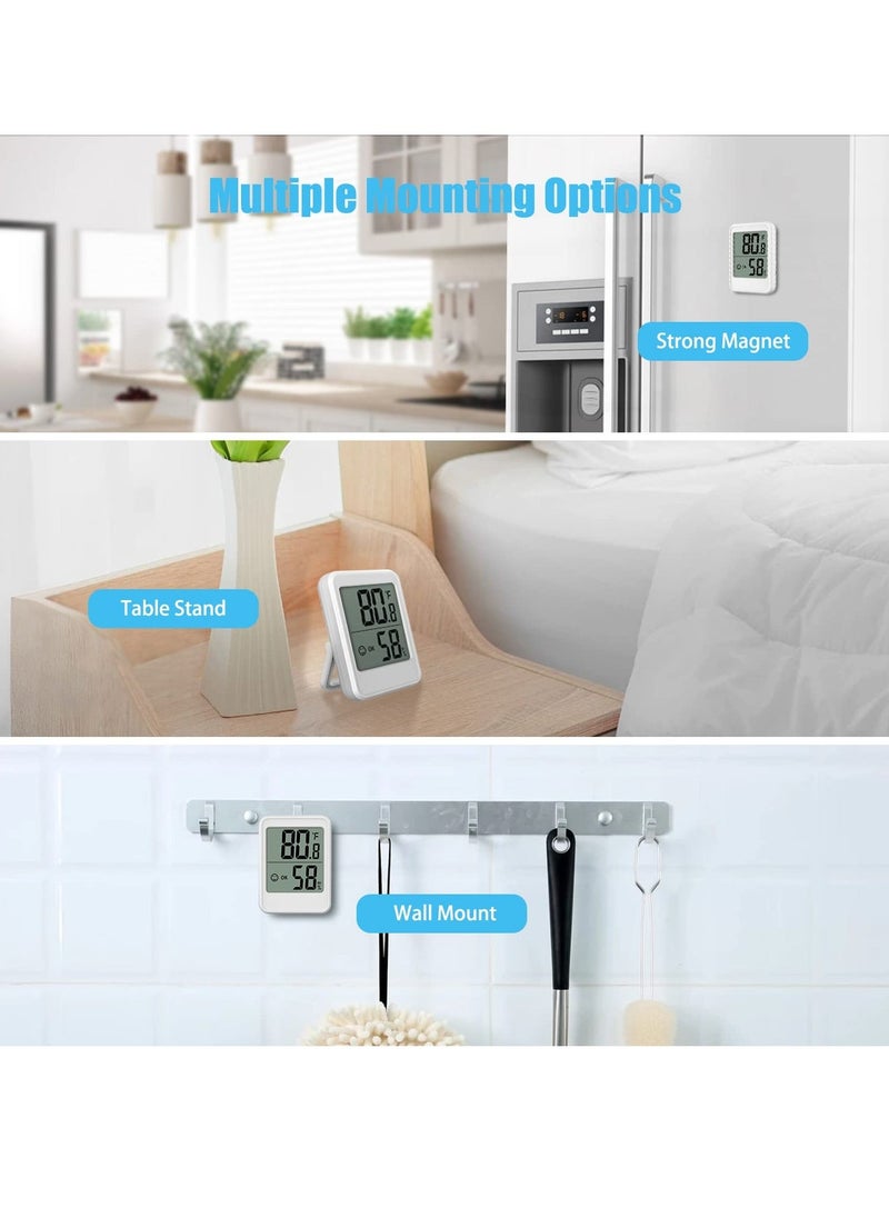 Generic - Digital Hygrometer, Thermometer,  Room Thermometer, with Temperature and Humidity Monitor, Humidity Monitor, Wall Mount, Mini Size, Big Numbers (White) - Image 1