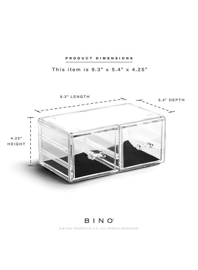 BINO THE MANHATTAN SERIES Acrylic Makeup Drawer Organizer- 2 Drawer Short | Clear Beauty Organizers and Storage| Cosmetic & Makeup Drawer| Home Organization| Jewelry & Vanity Accessories Drawers - Image 3