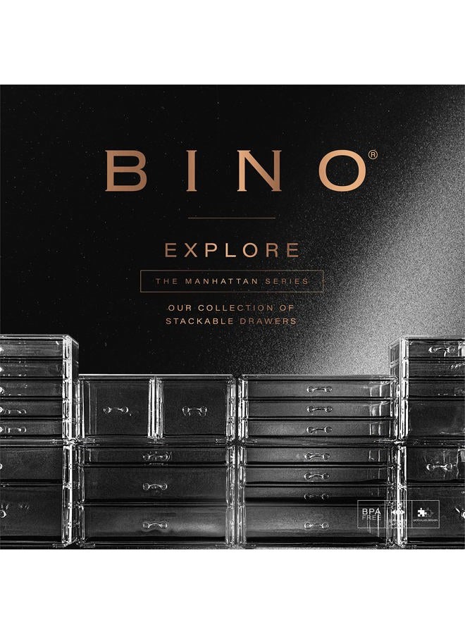 BINO THE MANHATTAN SERIES Acrylic Makeup Drawer Organizer- 2 Drawer Short | Clear Beauty Organizers and Storage| Cosmetic & Makeup Drawer| Home Organization| Jewelry & Vanity Accessories Drawers - Image 5