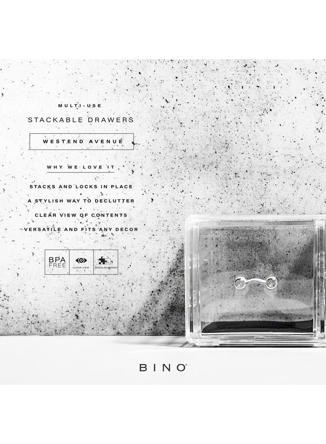 BINO THE MANHATTAN SERIES Acrylic Makeup Drawer Organizer- 2 Drawer Short | Clear Beauty Organizers and Storage| Cosmetic & Makeup Drawer| Home Organization| Jewelry & Vanity Accessories Drawers - Image 2