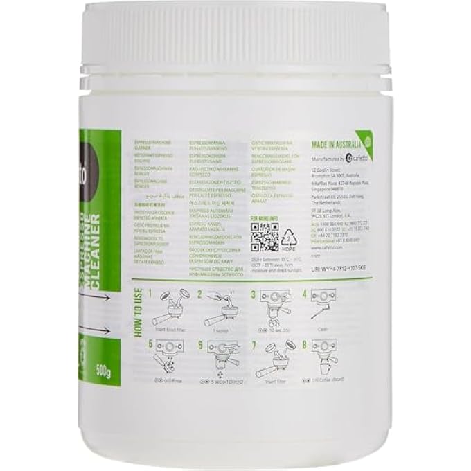 CAFETTO Evo Organic Espresso Machine Cleaner Powder Cleaner For Traditional Espresso Machine 500 Grams Jar - Image 3