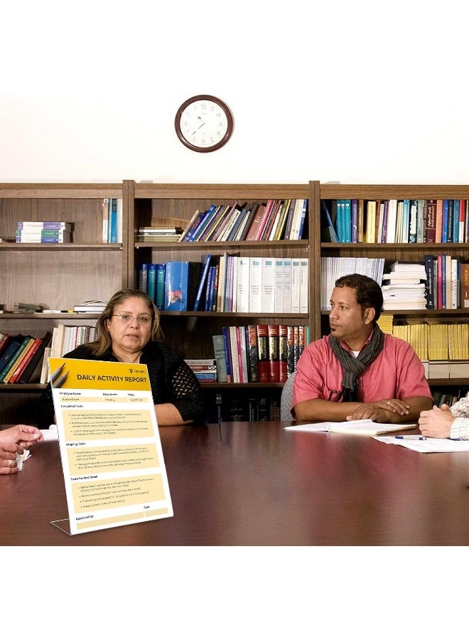 TPGP Pack Of 6 Acrylic A4 Stands, Slant Table Stands, Transparent Acrylic, A4 Sign Holders - Image 3