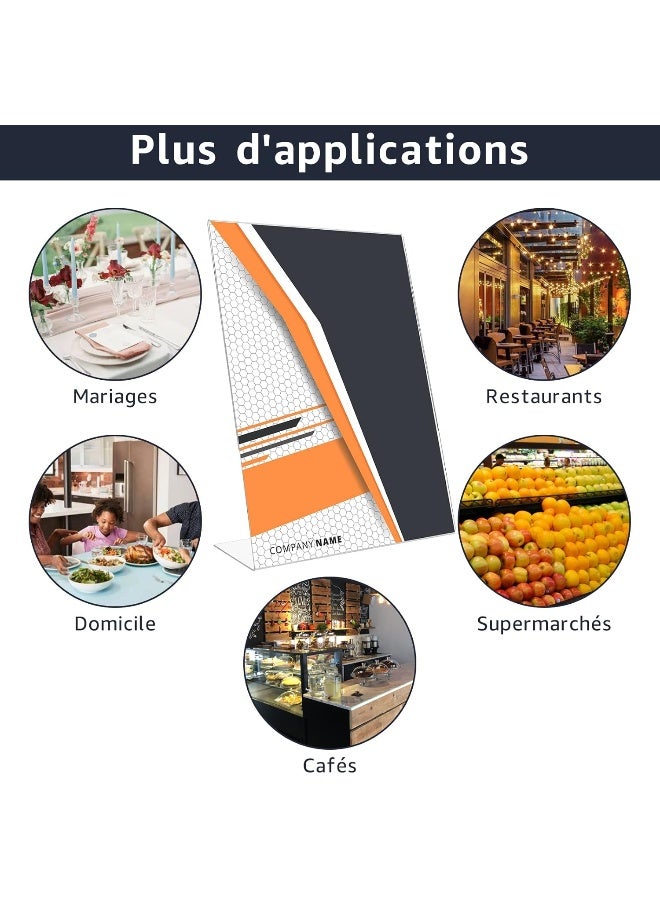 TPGP Pack Of 6 Acrylic A4 Stands, Slant Table Stands, Transparent Acrylic, A4 Sign Holders - Image 5