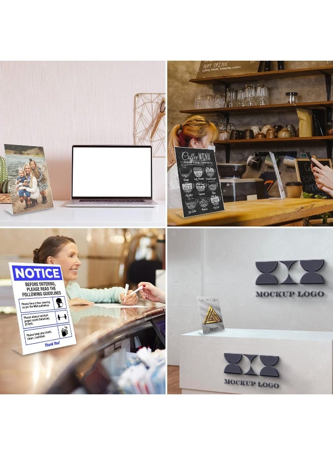 TPGP Pack Of 6 Acrylic A4 Stands, Slant Table Stands, Transparent Acrylic, A4 Sign Holders - Image 4