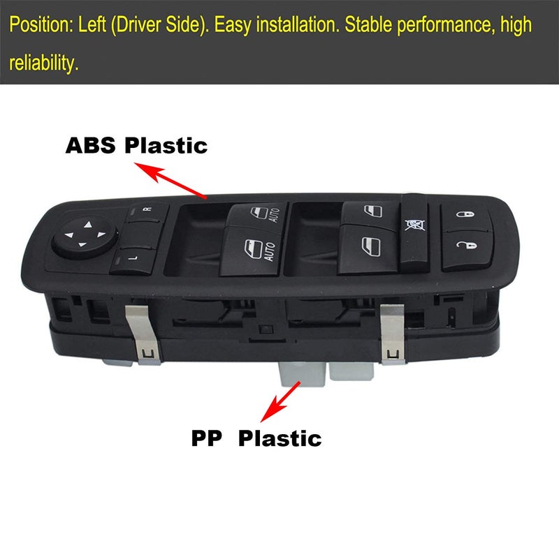 MOCW Driver Door Master Power Window Switch Compatible for 2011-2014 Jeep Grand Cherokee Dodge Durango Replace OE # 68086693AC 68086693AD- Double Auto 11 PINS, Please Check OE Number and Plug PINS - Image 4