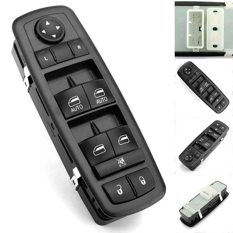 MOCW Driver Door Master Power Window Switch Compatible for 2011-2014 Jeep Grand Cherokee Dodge Durango Replace OE # 68086693AC 68086693AD- Double Auto 11 PINS, Please Check OE Number and Plug PINS - Image 1