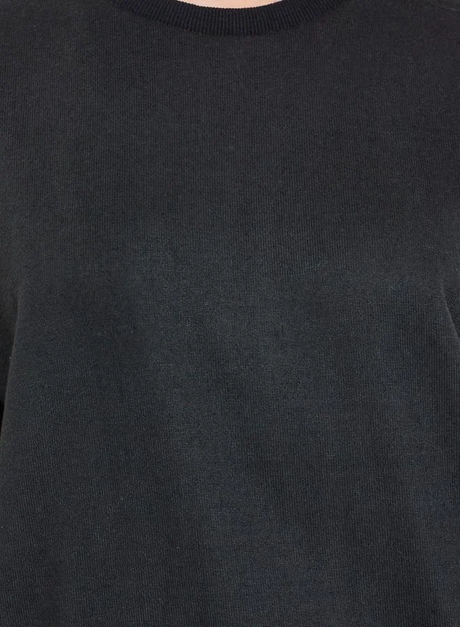 Take Two Black Black Regular Fit Round Neck Sweatshirt for Women | Best Price UAE