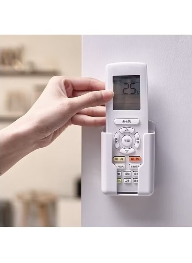 OMEVE Wall Mount Remote Control Holder, 5 Pcs TV Air Conditioner Remote Control Holder, Wall Mount Storage Box Organizer, for Home Nightstand Office Desk School Supply Storage (White)  - Image 4