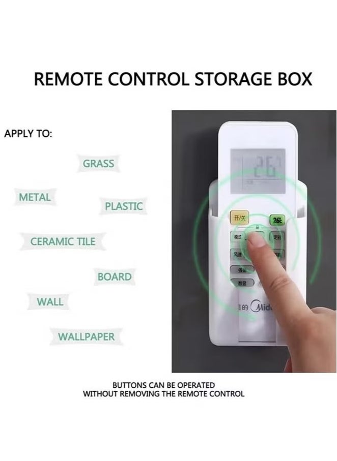 OMEVE Wall Mount Remote Control Holder, 5 Pcs TV Air Conditioner Remote Control Holder, Wall Mount Storage Box Organizer, for Home Nightstand Office Desk School Supply Storage (White)  - Image 5