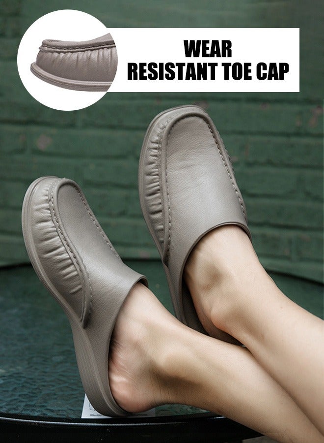 Men's Fashion Indoor/Outdoor Soft-Sole Slippers for Summer, Extra Large, Lightweight Leather Slippers  - Image 3